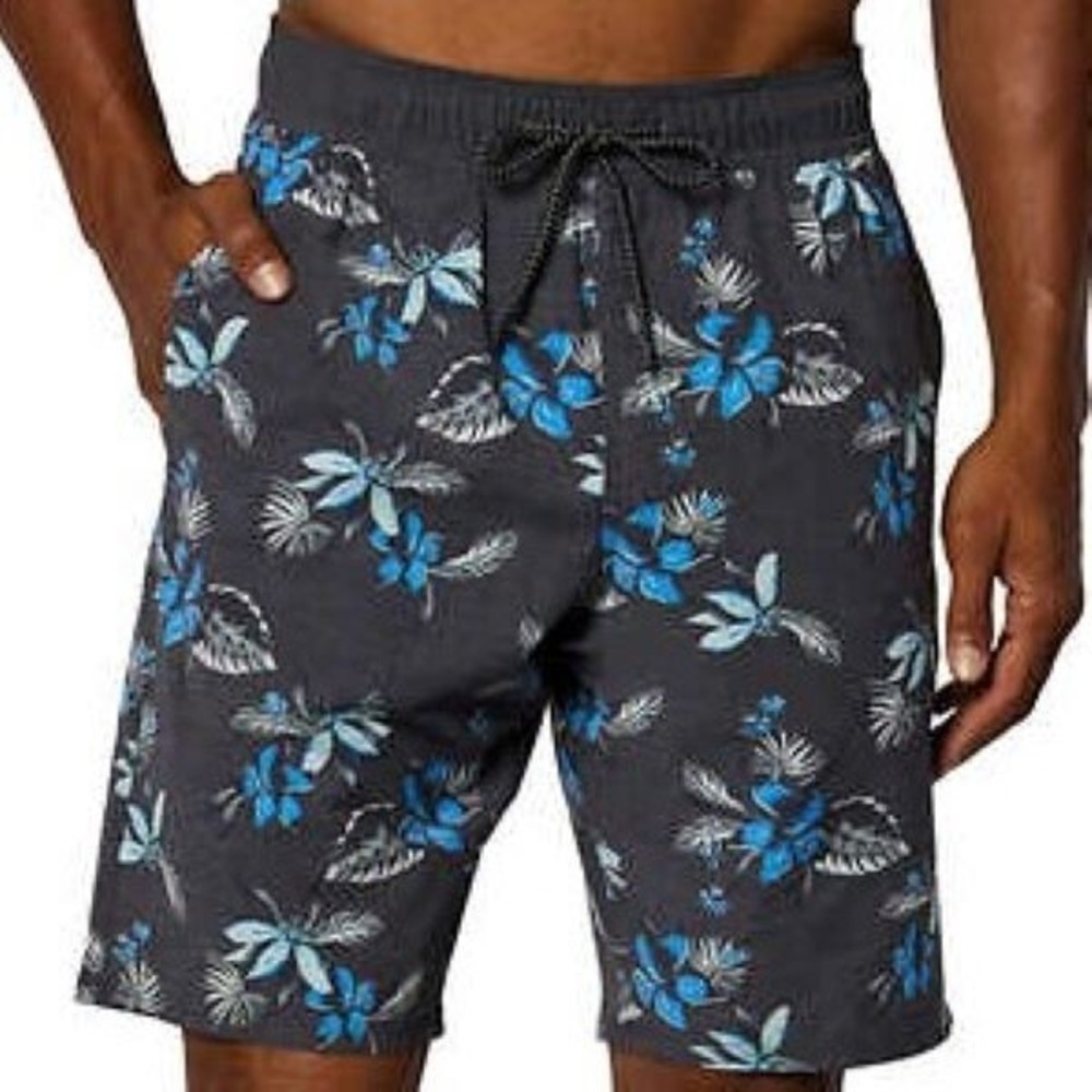 Hang Ten Swim Shorts Men Large Build in Boxer Briefs Zippered Pocket Drawstring